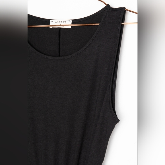 Zenana Black Tulip Style Dress with Tie - Picture 6 of 10